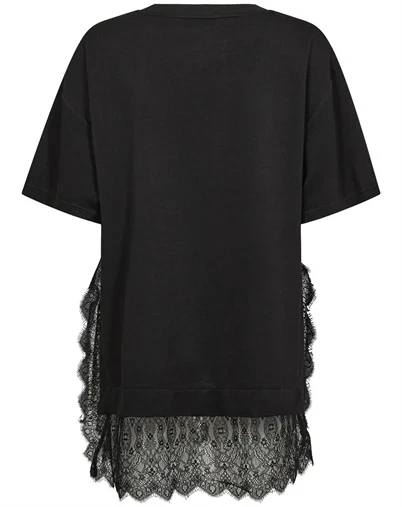 Co'Couture - LarsonCC Mix Lace T-Shirt - Black